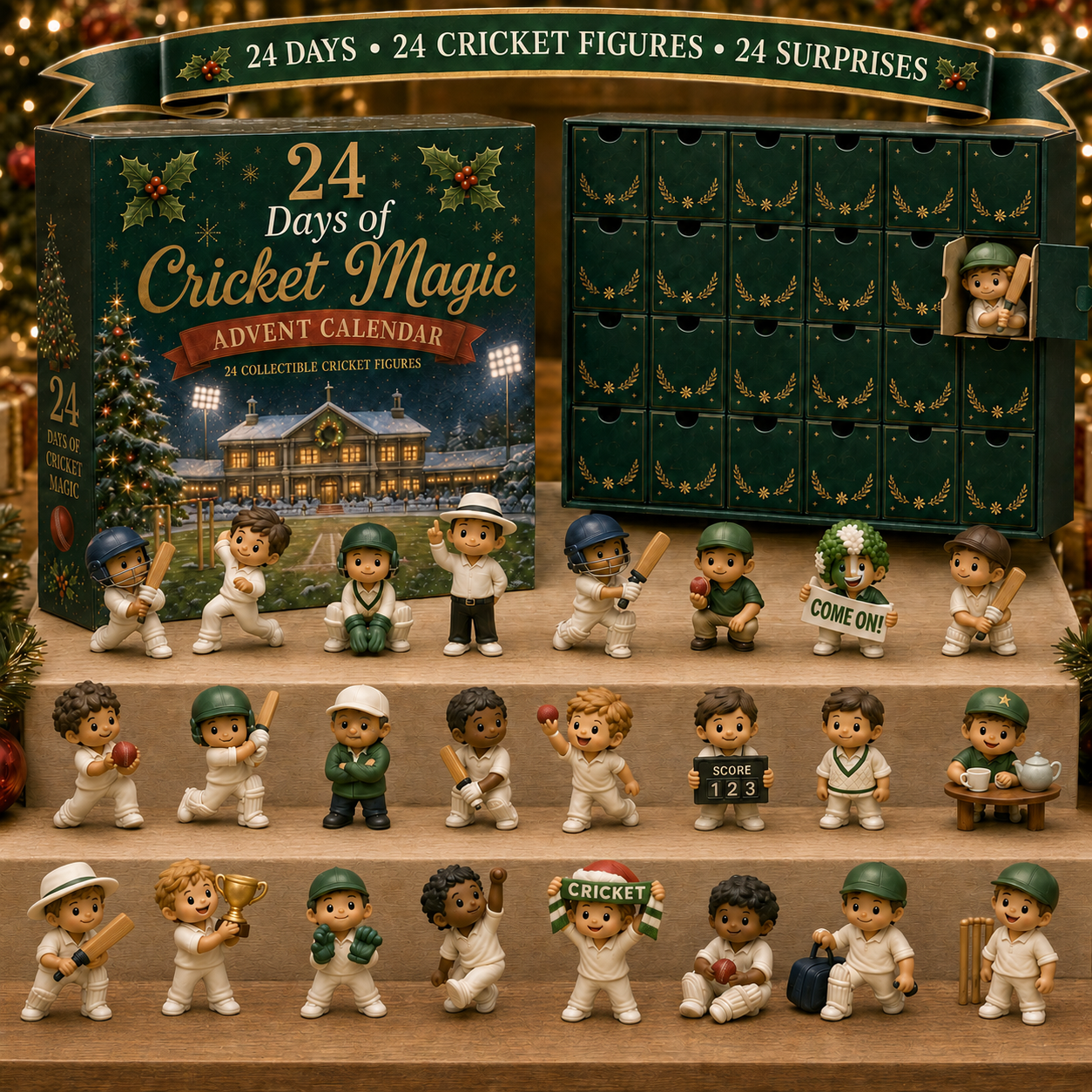 CHRISTMAS KICKOFF 49% OFF - 2026 Cricket Magic Blind Box - 24‑Day Festive Countdown, Cricket Figures Blind Box - Gift For Cricket Sports Fans