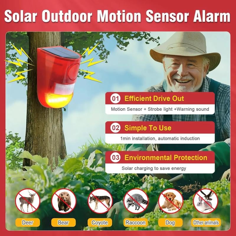 🎉🛡️ 50% OFF NOW! ☀️ Solar Ultrasonic Animal Scarer – 110° PIR sensor, detects up to 8m – Keeps gardens safe from pests & wildlife 🌿
