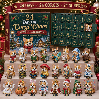 24 Days of Corgi Advent Calendar 2026 with 24 corgi figurines