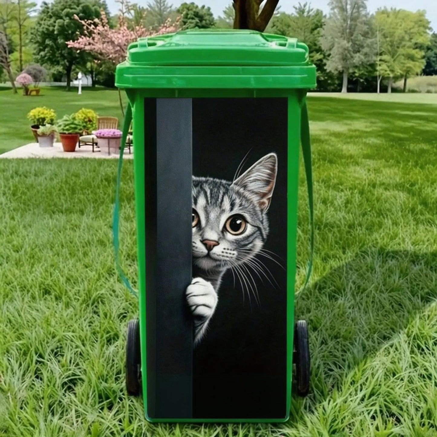 Creative Trash Can Sticker with Colourful Cartoon✨