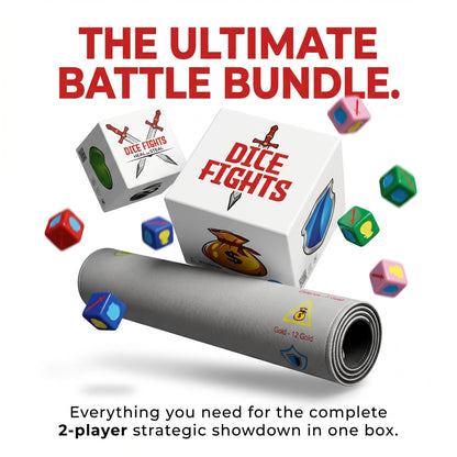 🎲Ultimate Dice Fights Bundle: 2-Player Engine Builder Board Game (Dice Fights + Heal or Steal Set + Playmat)