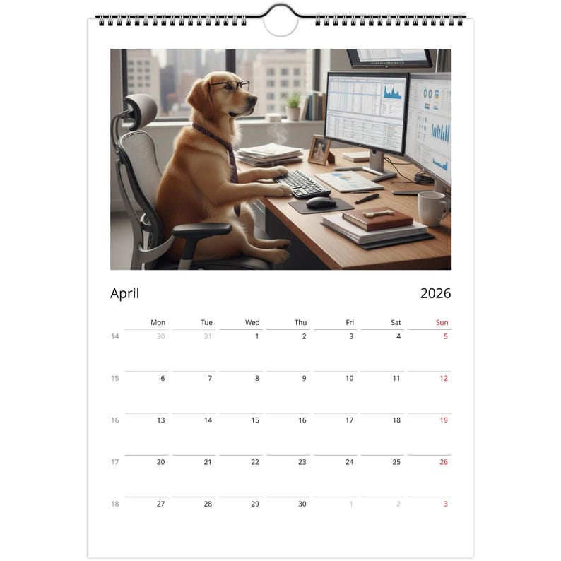 Golden Retriever dog Calendar 2027 - Daily Activities
