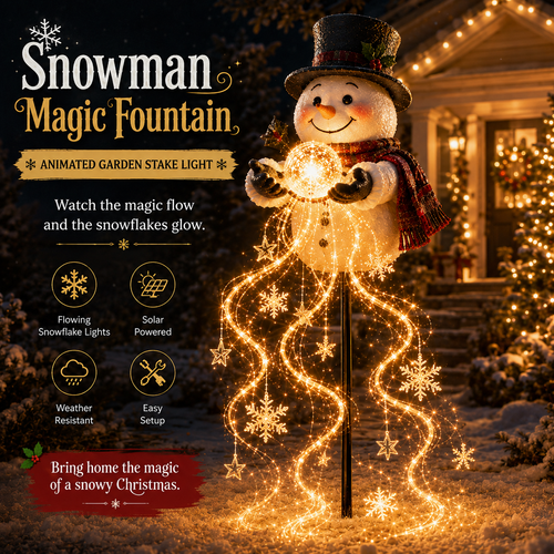 🎄49% OFF🎄 Snowman Magic Fountai-Flowing Snowflake LED Christmas Garden Light❄️