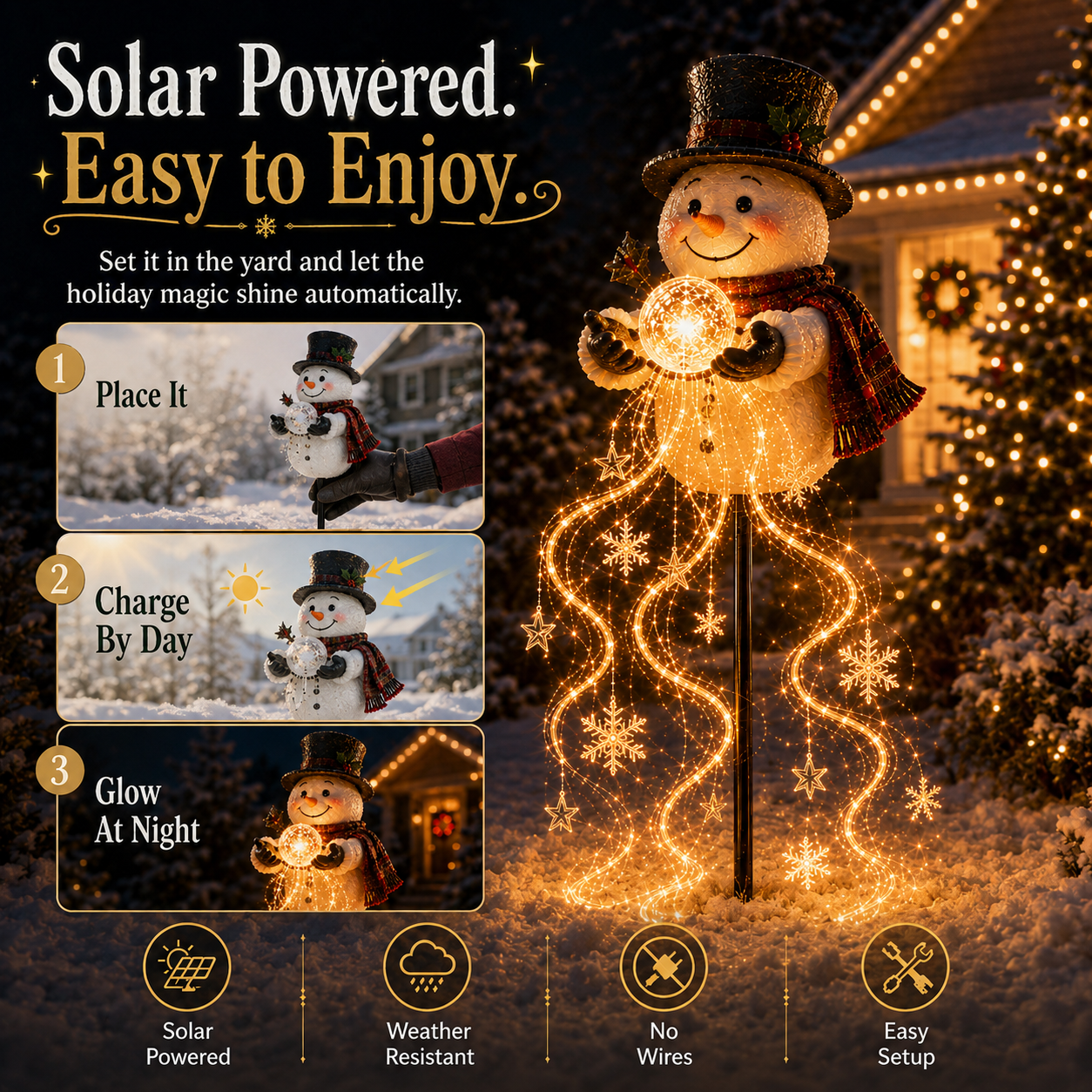 🎄49% OFF🎄 Snowman Magic Fountai-Flowing Snowflake LED Christmas Garden Light❄️
