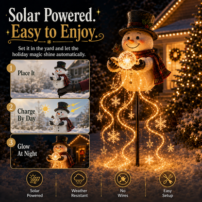 🎄49% OFF🎄 Snowman Magic Fountai-Flowing Snowflake LED Christmas Garden Light❄️