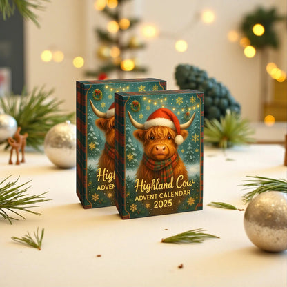Highland Cow Advent Calendar: 24 Hand-Painted Christmas Figurines
