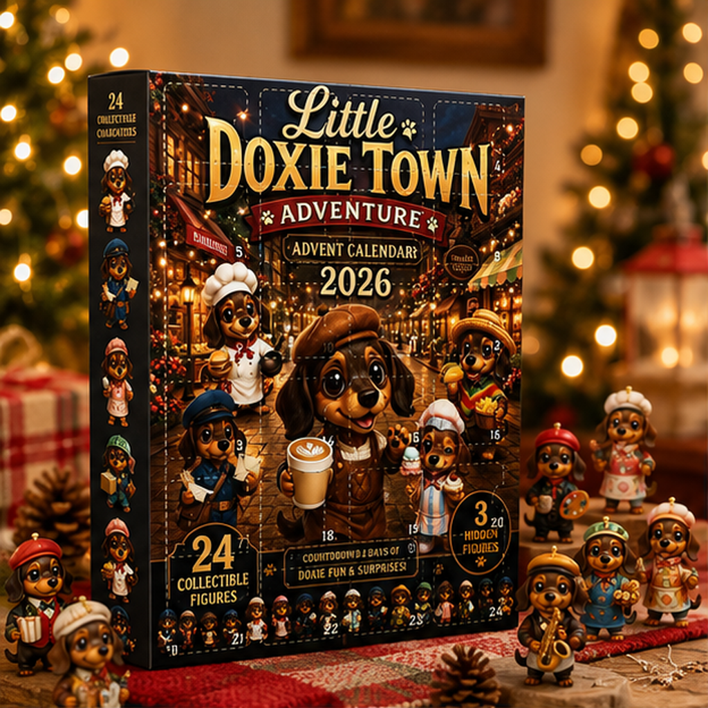 CHRISTMAS KICKOFF: 48% OFF – 2026 Little Doxie Town Advent Calendar – Meet 24 Charming Sausage Dog Townsfolk, Christmas Collectible Blind Box