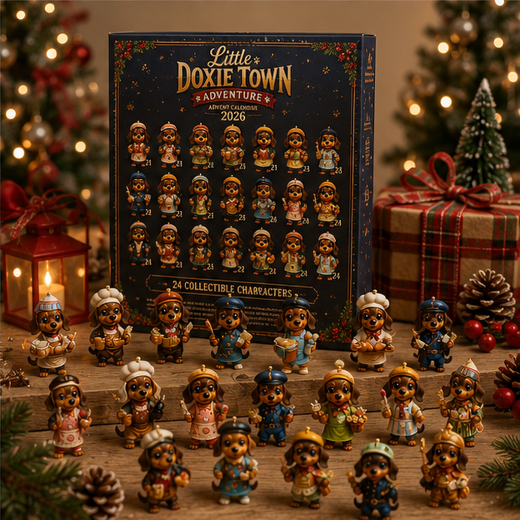 CHRISTMAS KICKOFF: 48% OFF – 2026 Little Doxie Town Advent Calendar – Meet 24 Charming Sausage Dog Townsfolk, Christmas Collectible Blind Box