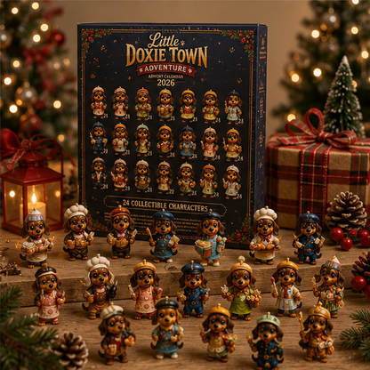 CHRISTMAS KICKOFF: 48% OFF – 2026 Little Doxie Town Advent Calendar – Meet 24 Charming Sausage Dog Townsfolk, Christmas Collectible Blind Box