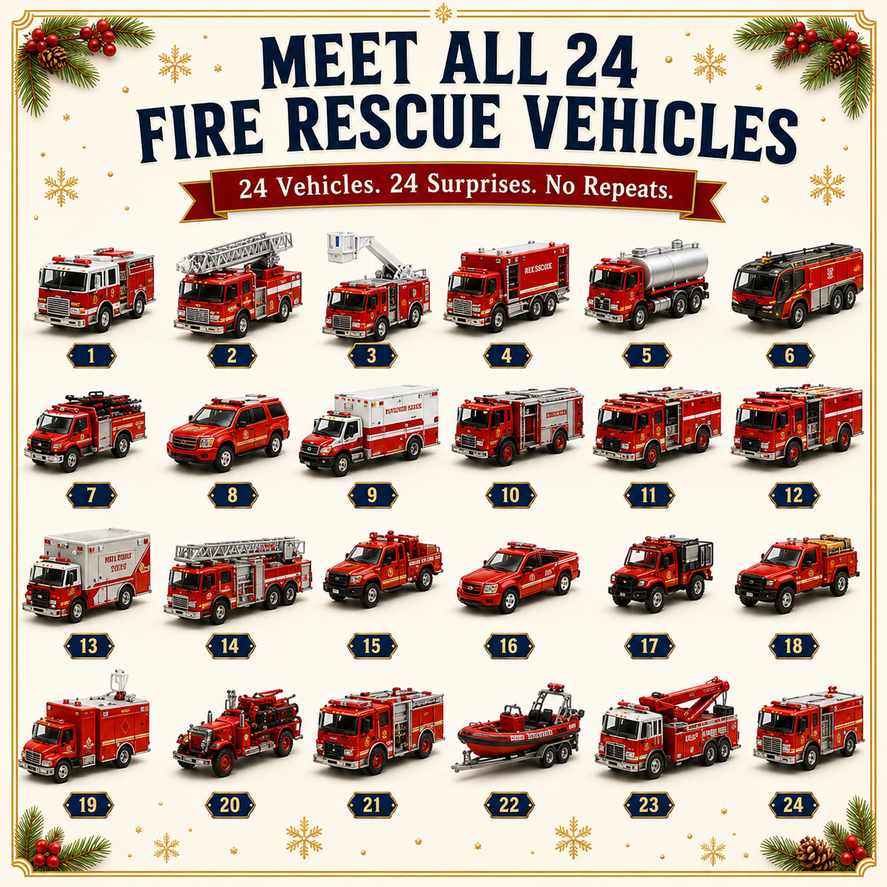 🚜Build the Fleet Collection 24-Day Vehicle Advent Calendar Series | ✨A New Adventure Every Morning