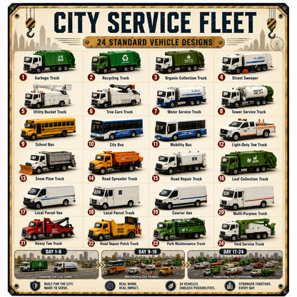 🚜Build the Fleet Collection 24-Day Vehicle Advent Calendar Series | ✨A New Adventure Every Morning
