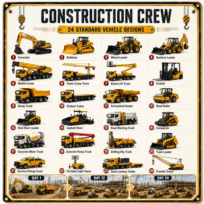 🚜Build the Fleet Collection 24-Day Vehicle Advent Calendar Series | ✨A New Adventure Every Morning