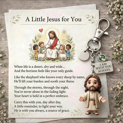 'A Little Jesus for You' - Comforting Pocket Reminder Keychain & Poem Card Gift Set 🌟🙏