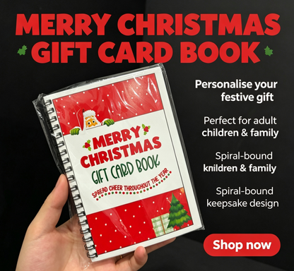 🔥⏰ LAST DAY SALE ONLY￡9.99!! 🎅Christmas Gift Card Booklet -👍DIY Spiral-Bound Christmas Gift Card Holder Book