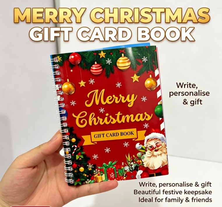 🔥⏰ LAST DAY SALE ONLY￡9.99!! 🎅Christmas Gift Card Booklet -👍DIY Spiral-Bound Christmas Gift Card Holder Book