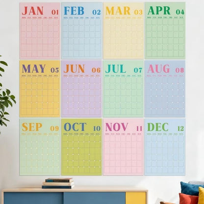 🏫📅Back to School Large Wall Calendar - Dry Erase Undated Weekly 12 Monthly Planner