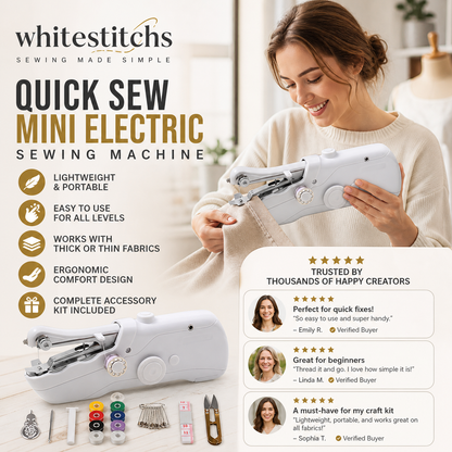 🧵 Mini Electric Sewing Machine – Lightweight, Portable & Easy to Use! ✨