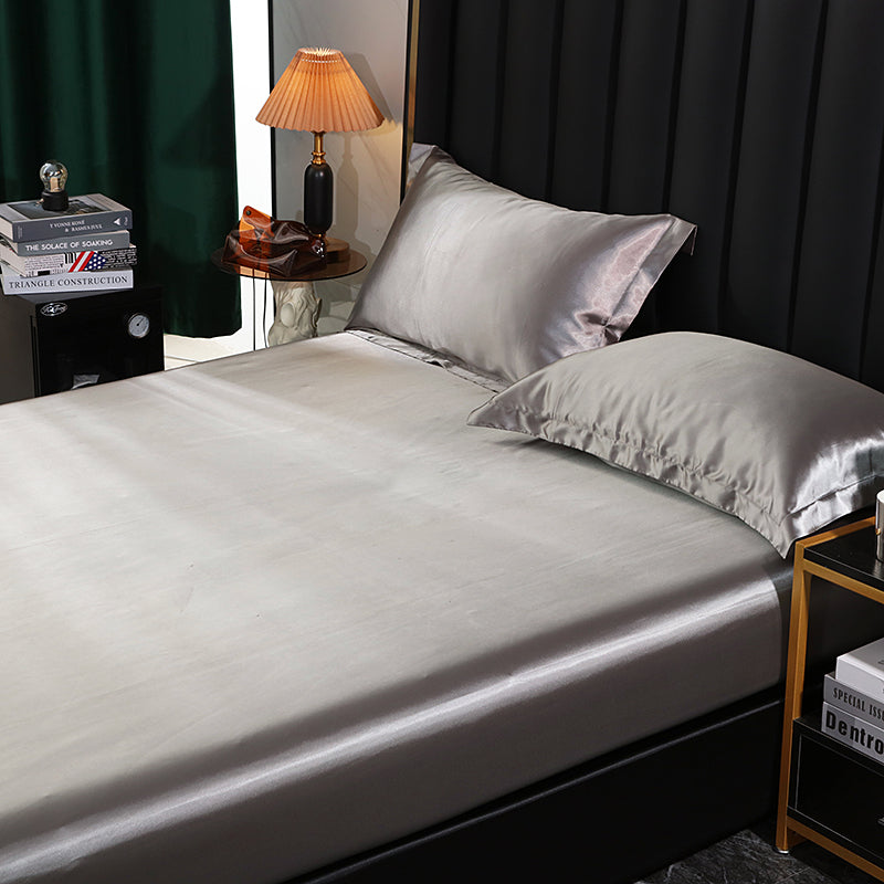 Satin Silk Cool Bed Fitted Sheet