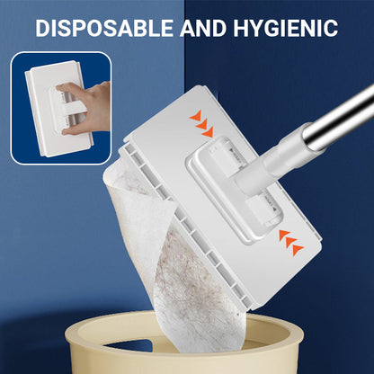 🔥This Week's Special Price:£9.99!! ‼️🧹Disposable Dust Mop with 4 Reusable Cloths✨Lightweight Floor Dusting Mop For Hardwood Tile Floors