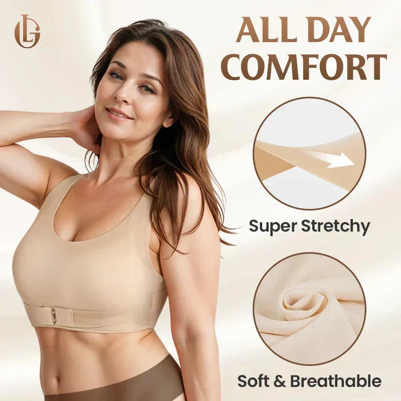 🏆 Last Day Special Price £9.99 ! 💐AlignLift Posture-Perfect Wireless Bra – Posture Correction (The leopard-print style is sold out)💕