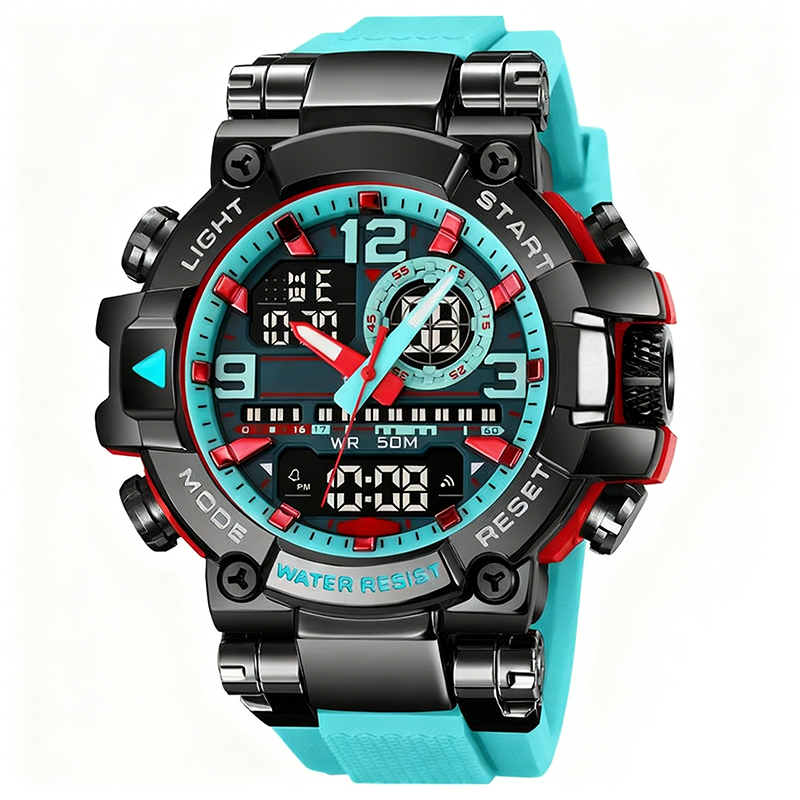 📢📢50% OFF !! ⏰ Multifunctional Waterproof LED Digital Watch – 50M, Dual Movement, Stopwatch 🌙