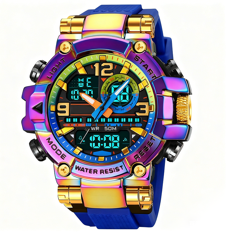 📢📢50% OFF !! ⏰ Multifunctional Waterproof LED Digital Watch – 50M, Dual Movement, Stopwatch 🌙