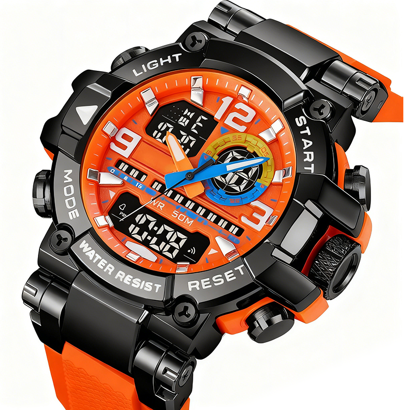 📢📢50% OFF !! ⏰ Multifunctional Waterproof LED Digital Watch – 50M, Dual Movement, Stopwatch 🌙