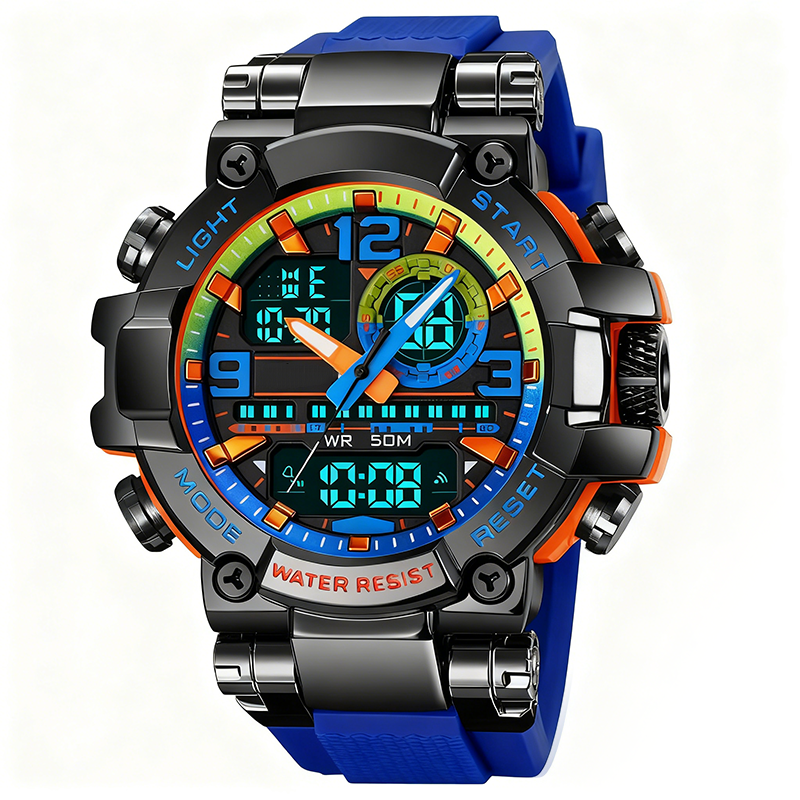📢📢50% OFF !! ⏰ Multifunctional Waterproof LED Digital Watch – 50M, Dual Movement, Stopwatch 🌙