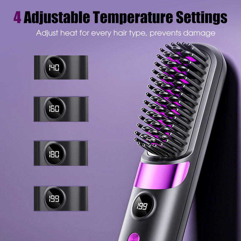 🔥HOT SALE 50% OFF💇‍♀️🔥 3-in-1 Cordless Hair Straightening Brush – Straighten, Curl & Detangle – USB-C Rechargeable with 4 Heat Settings – Perfect Hair Anywhere! ✨