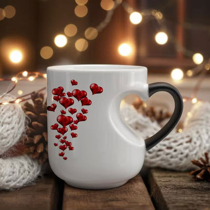 📢📢50% OFF!!!⏰ Colour-changing Ceramic Mug with Heart-shaped Handle for Valentine's Day 💝✨