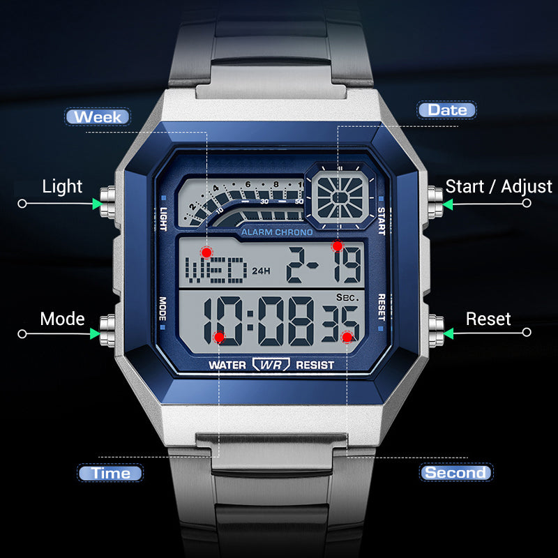 📢 50% OFF NOW! ⌚ Unisex Digital Watch with Square Display & Luminous B