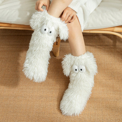💗LAST DAY SALE 50% OFF⚡50K+ SOLD💕Women's Plush Slippers Socks Floor Socks Winter Home Indoor Thickened Fleece-Lined Anti-Slip Adult Women's Plush Snow Socks Shoe Covers