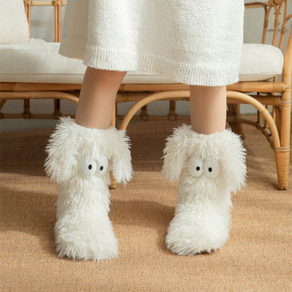 💗LAST DAY SALE 50% OFF⚡50K+ SOLD💕Women's Plush Slippers Socks Floor Socks Winter Home Indoor Thickened Fleece-Lined Anti-Slip Adult Women's Plush Snow Socks Shoe Covers