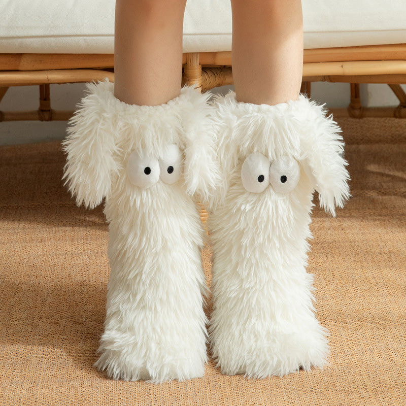 💗LAST DAY SALE 50% OFF⚡50K+ SOLD💕Women's Plush Slippers Socks Floor Socks Winter Home Indoor Thickened Fleece-Lined Anti-Slip Adult Women's Plush Snow Socks Shoe Covers
