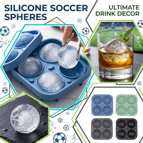 📢📢40% OFF!! ⏰ Silicone Soccer Ball Ice Cube Tray – 5.5 cm Cubes, Slow-Melting, Leak-Proof Design, 4 Colors, Perfect for Game Nights & Cocktails 🥂