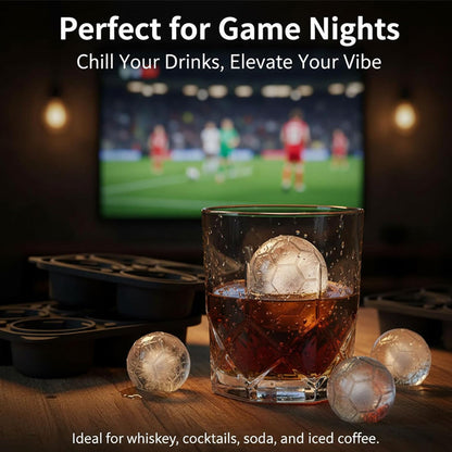 📢📢40% OFF!! ⏰ Silicone Soccer Ball Ice Cube Tray – 5.5 cm Cubes, Slow-Melting, Leak-Proof Design, 4 Colors, Perfect for Game Nights & Cocktails 🥂