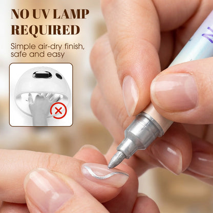 💞50K+ SOLD!✨🎨Dual-Tip Nail Art Marker Pen SetQuick‑dry, no UV lamp. Fine & brush tips. Easy DIY at home.💅🖌️