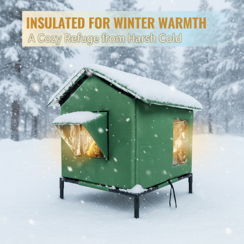 ⏰🔥LIMITED TIME 50% OFF! 🐈 All-Weather Elevated Outdoor Cat House – Waterproof, Insulated & Foldable for Cozy Comfort 🌧️✨