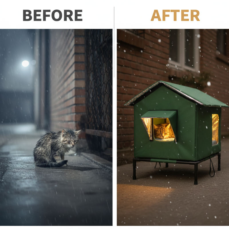 ⏰🔥LIMITED TIME 50% OFF! 🐈 All-Weather Elevated Outdoor Cat House – Waterproof, Insulated & Foldable for Cozy Comfort 🌧️✨