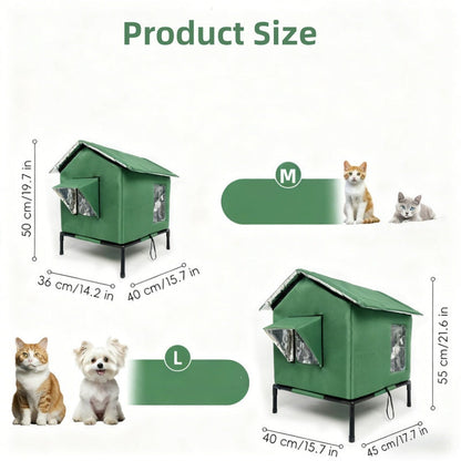 ⏰🔥LIMITED TIME 50% OFF! 🐈 All-Weather Elevated Outdoor Cat House – Waterproof, Insulated & Foldable for Cozy Comfort 🌧️✨