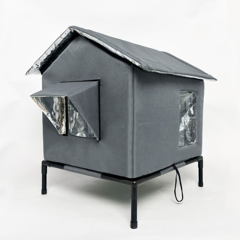 ⏰🔥LIMITED TIME 50% OFF! 🐈 All-Weather Elevated Outdoor Cat House – Waterproof, Insulated & Foldable for Cozy Comfort 🌧️✨