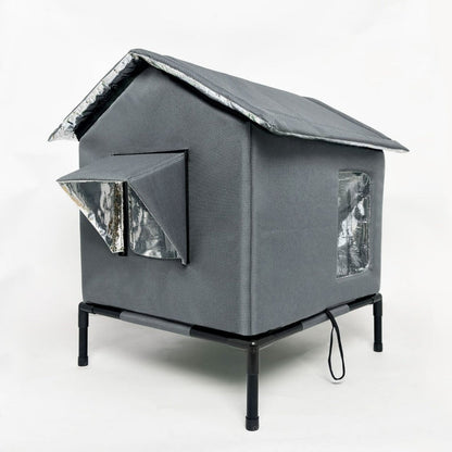 ⏰🔥LIMITED TIME 50% OFF! 🐈 All-Weather Elevated Outdoor Cat House – Waterproof, Insulated & Foldable for Cozy Comfort 🌧️✨
