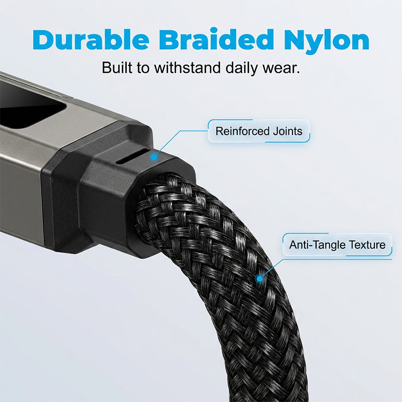 📢📢50% OFF !! ⏰4-in-1 Digital Display Keychain Charging Cable🔋📱