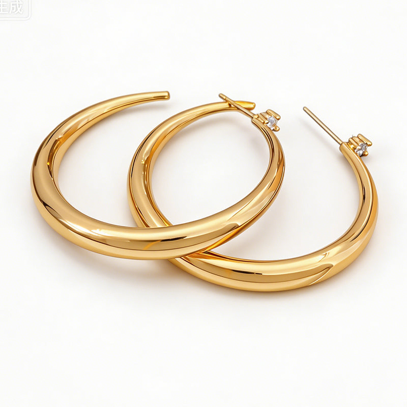 💫✨Women's Chic Tapered C‑Shaped Hoop Earrings‑Light‑Weight Daily Jewelry