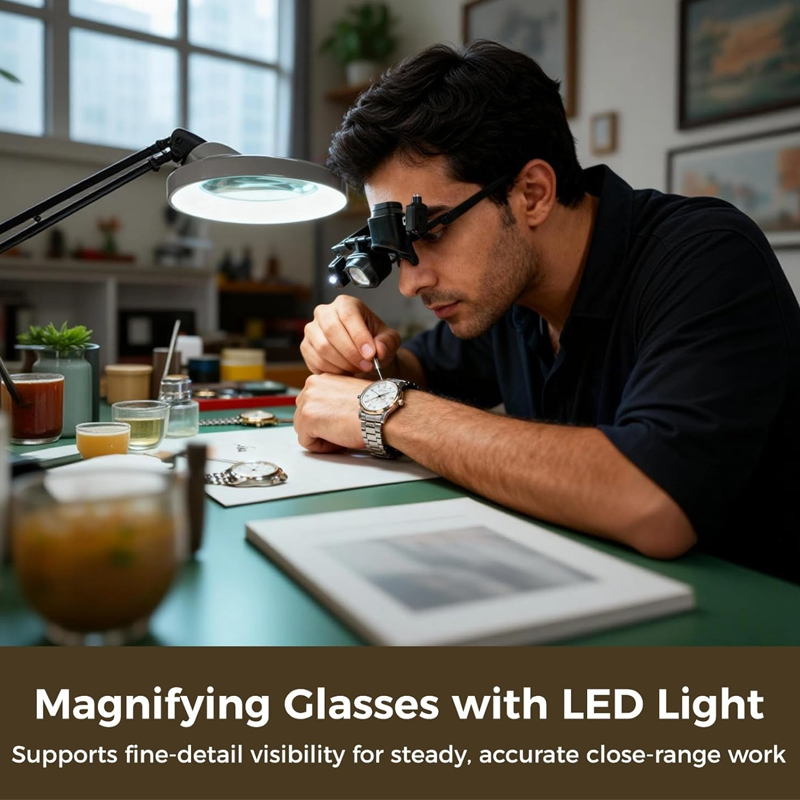 🎁2026 New Arrivals 50% OFF💥Precision LED Magnifier for Electronics & Crafts – Adjustable stand & 10X-20X zoom – Hands-free, bright light – perfect for soldering, watch repair or miniature painting 🛠️
