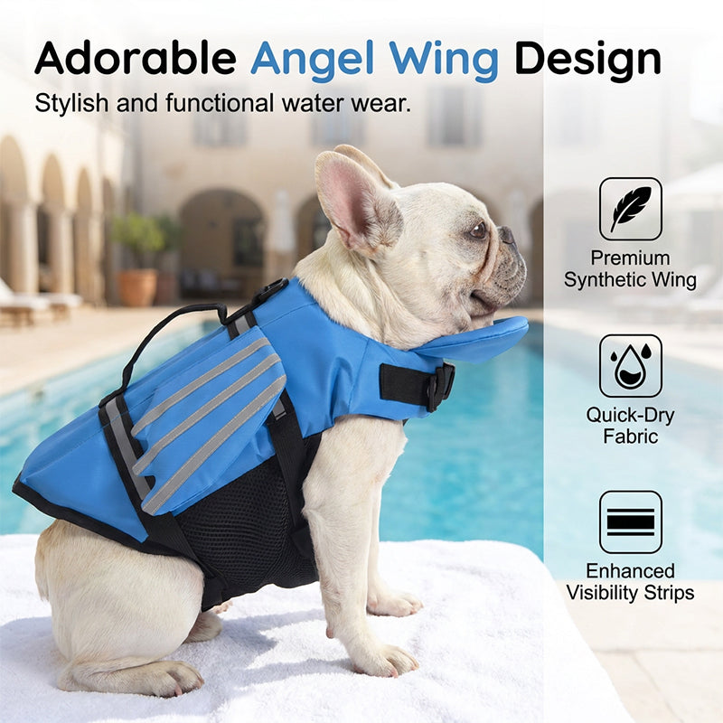 🥳2026 HOT SALE🥳💞50K+ SOLD!🐕👼 49% OFF! Reflective Angel Wing Dog Life Jacket – High‑buoyancy, quick‑rescue handle & breathable mesh. Reflective strips for evening swims. Safe & adorable! 🌊✨