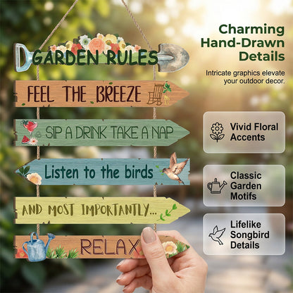 Rustic Wooden Garden Hanging Sign Wall Decor Plaque🏡🪧