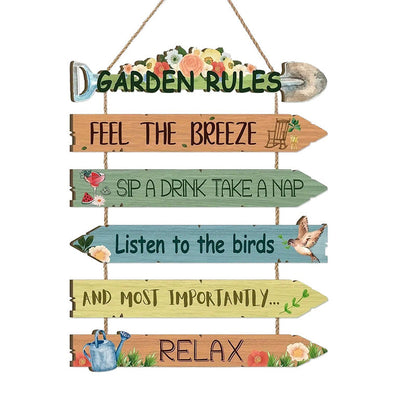 Rustic Wooden Garden Hanging Sign Wall Decor Plaque🏡🪧