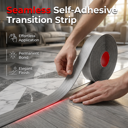 ✨ Self-Adhesive Floor Transition Strip – Flexible PVC, Peel-and-Stick, Smooth Finish 🚪