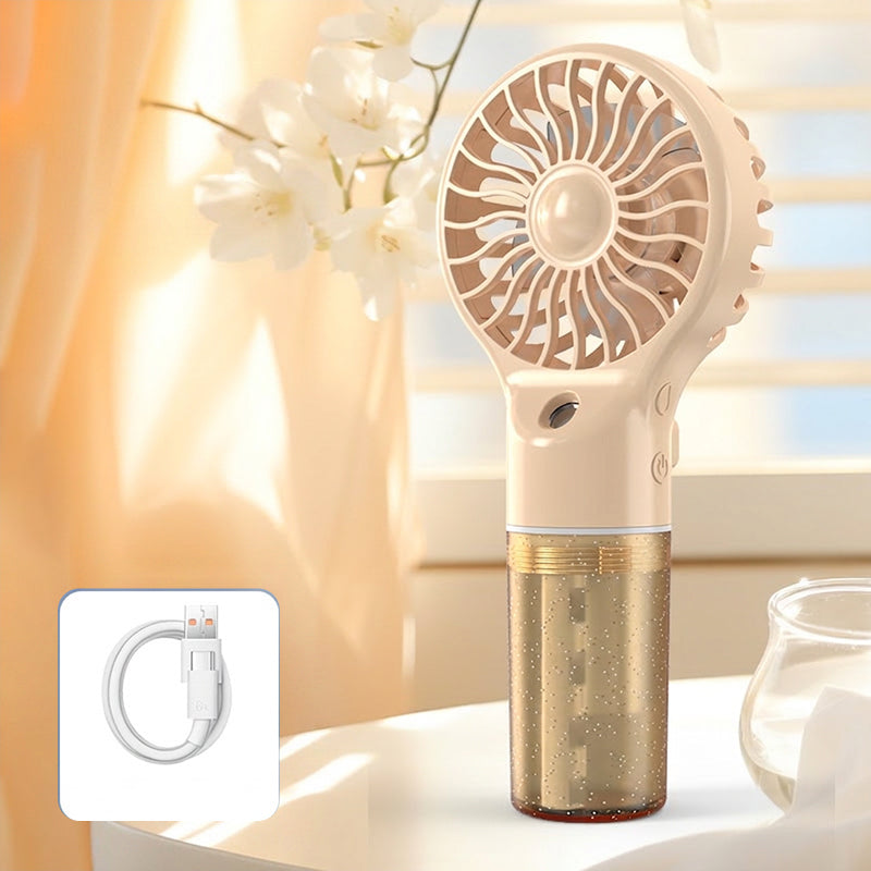 🏖️❄️Portable Handheld Mist Cooling Fan💦